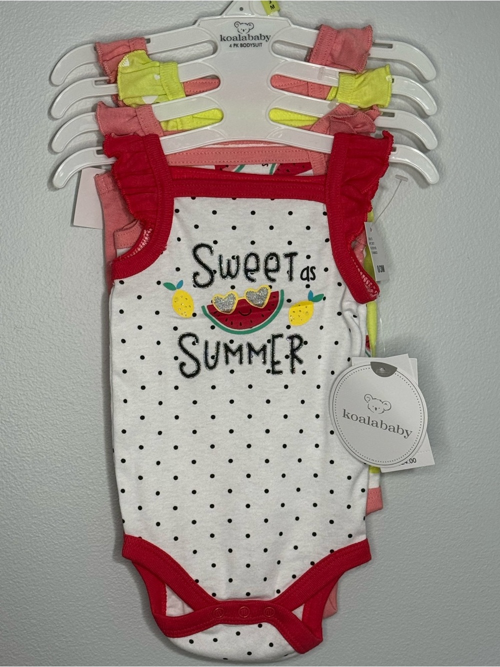 Koalababy 4 piece sleeveless bodysuits size 3 months